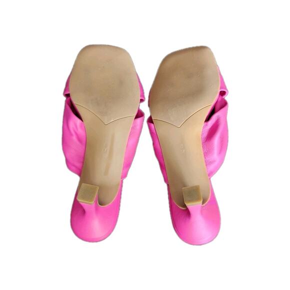 Nwot Vaneli Pink Nappa Leather Marvel Knotted Straps Kitten Heel Sandals Size 8M - Picture 5 of 8